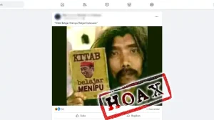 [HOAKS] Kitab Belajar Menipu Bergambar Foto Wajah Presiden Jokowi