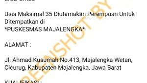 Hoaks! Lowongan Pekerjaan di Puskesmas Majalengka Ternyata Palsu