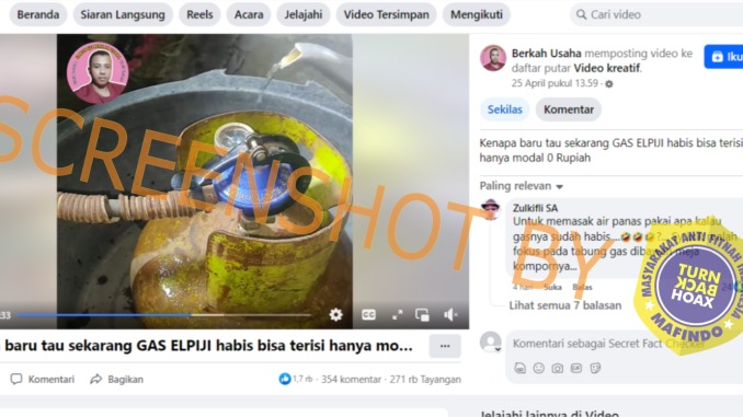 Ilustrasi berita hoaks gas elpiji