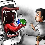 Ilustrasi anak terlibat judi online (Foto: Daily Tribune)