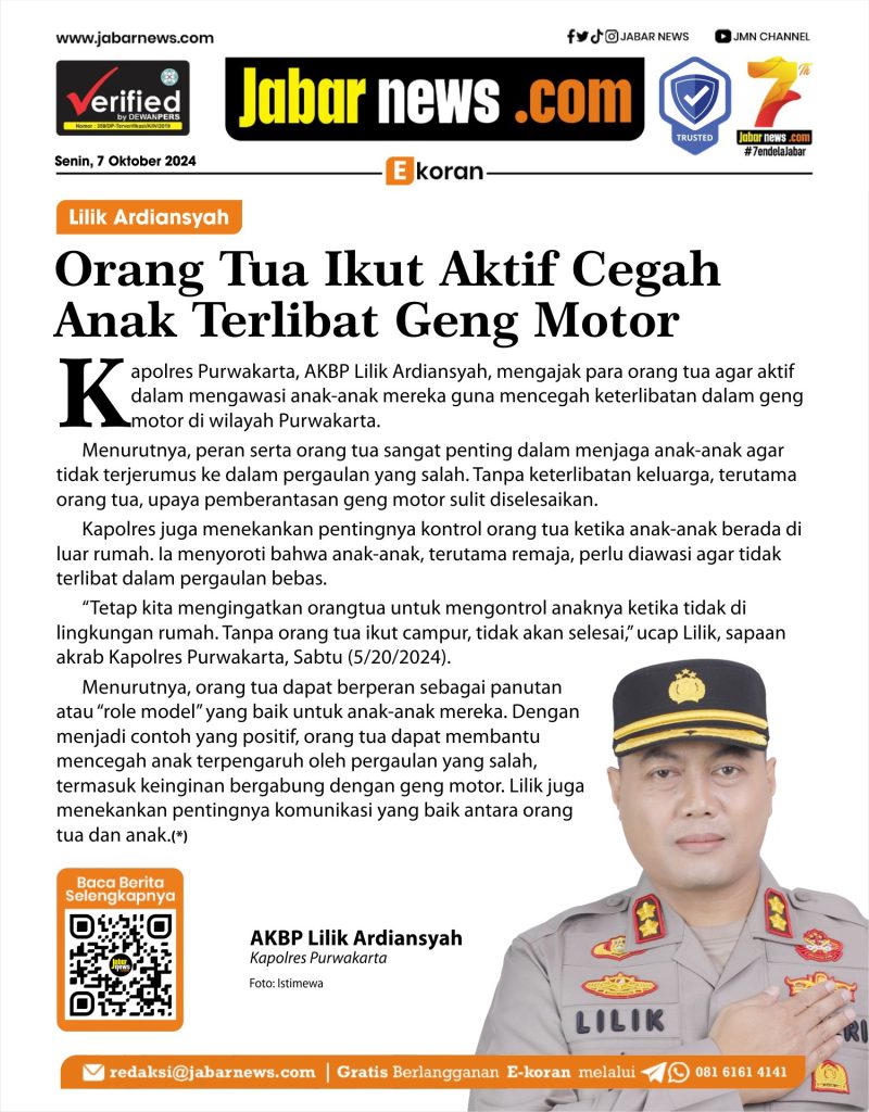 AKBP Lilik Ardiansyah: Orang Tua Ikut Aktif Cegah Anak Terlibat Geng Motor