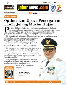 Wahyu Mijaya: Optimalkan Upaya Pencegahan Banjir Jelang Musim Hujan