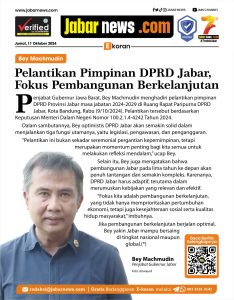Pelantikan Pimpinan DPRD Jabar, Bey Machmudin: Fokus Pembangunan Berkelanjutan
