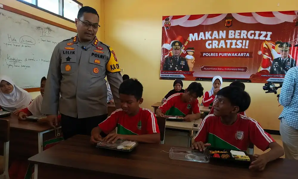 Makan Siang Gratis, Polres Purwakarta Dukung Gizi Siswa Berkebutuhan Khusus