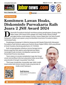 Rudi Hartono: Lawan Hoaks, Diskominfo Purwakarta Raih Juara 2 JSH Award 2024
