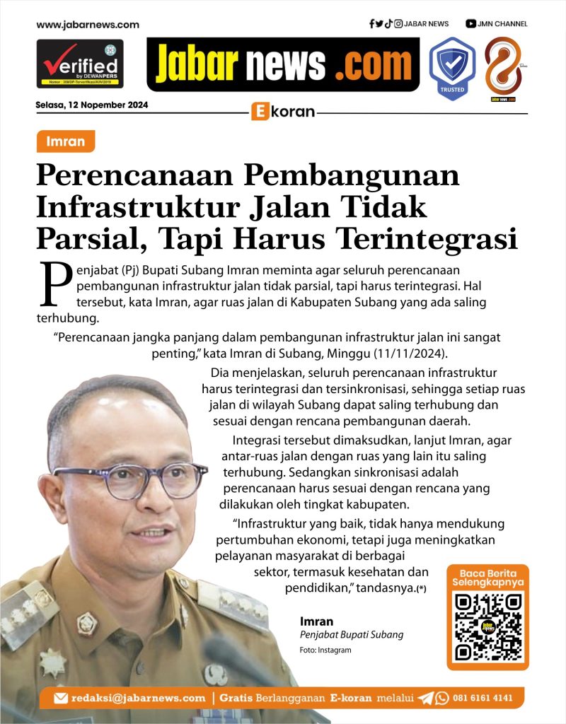Imran: Perencanaan Pembangunan Infrastruktur Jalan Tidak Parsial, Tapi Harus Terintegrasi