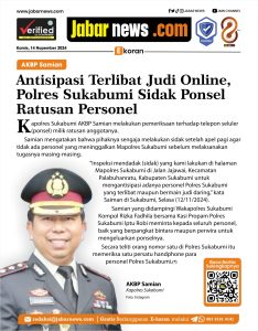 AKBP Samian: Antisipasi Judi Online, Polres Sukabumi Sidak Ponsel Ratusan Personel