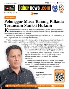 Hedi Ardia: Pelanggar Masa Tenang Pilkada Terancam Sanksi Hukum