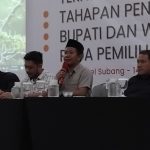 Ketua Bawaslu Kabupanten Subang, Ahmad Mansur bersama anggota Bawaslu lainnya.