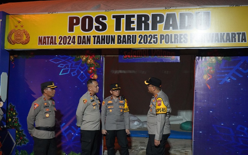 Kapolres Purwakarta Cek Pos Pengamanan Operasi Lilin Lodaya 2024, Ini Tujuannya