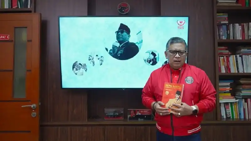 Sekjen PDI Perjuangan, Hasto Kristiyanto menanggapi penetapan dirinya sebagai tersangka oleh KPK dalam video yang disebar ke publik (Foto: Ist)