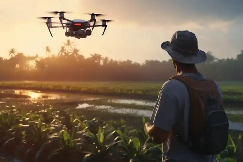 Seorang turis menerbangkan drone untuk mengabadikan momen liburan akhir tahun (Foto: Freepik)