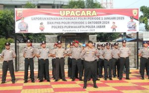 Puluhan Personel Polres Purwakarta Naik Pangkat di Awal 2025
