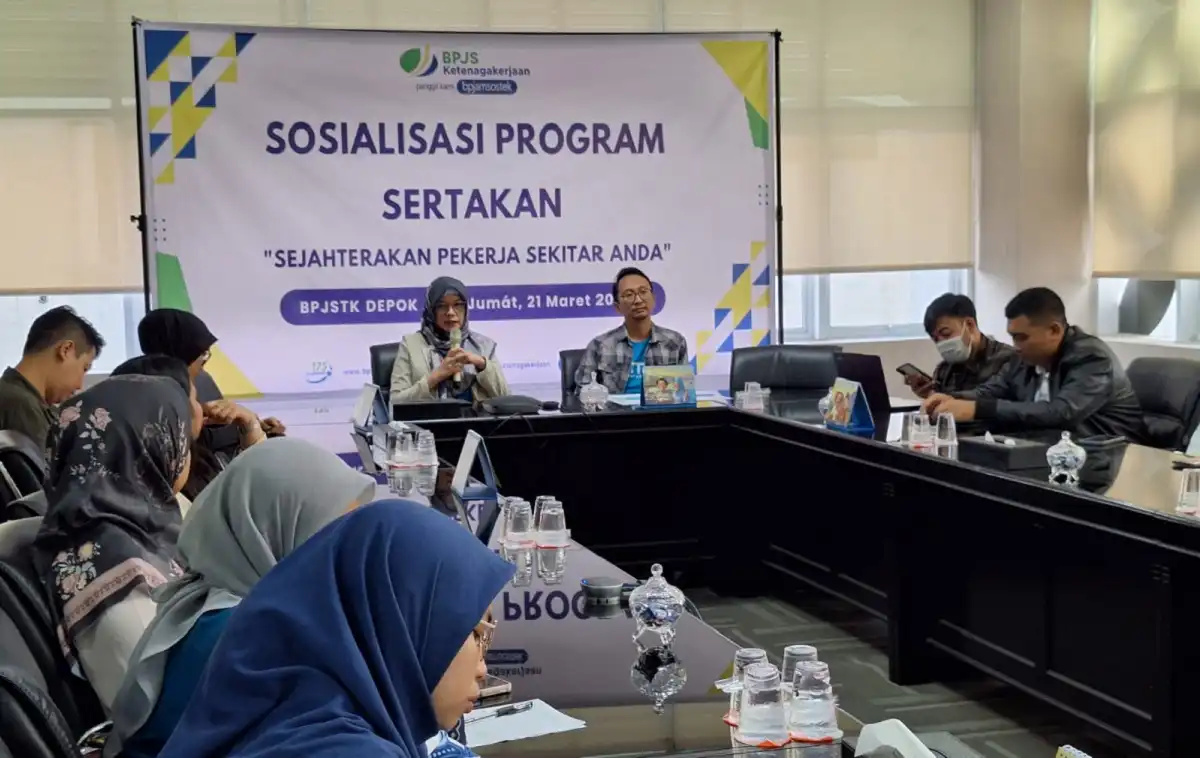 Sosialisasi program SERTAKAN yang digelar BPJS Ketenagakerjaan Depok pada Jum’at, 21 Maret 2025. (Foto: Istimewa)