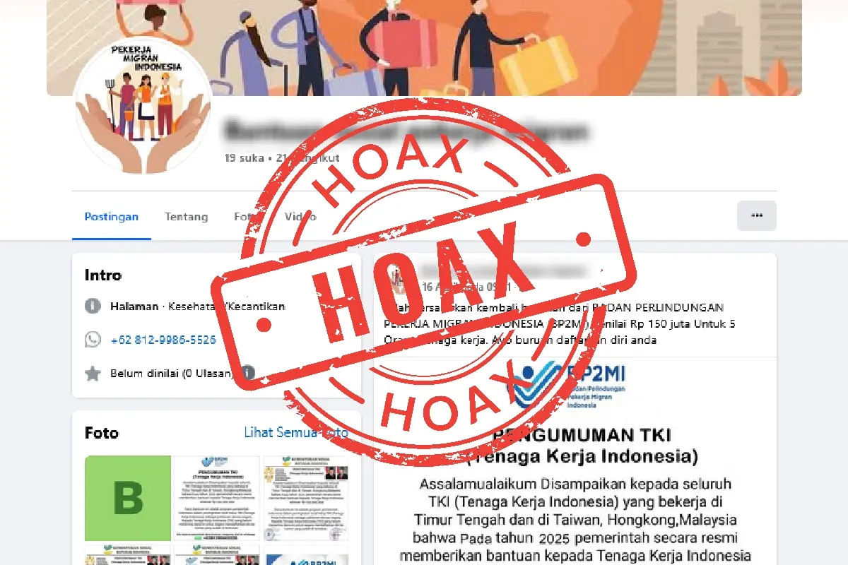 Beredar klaim bantuan Rp150 juta untuk pekerja migran dari BP2MI. Faktanya, informasi tersebut adalah hoaks. Simak penelusuran lengkap Jabarnews.com