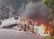 Kompolnas Tinjau Lokasi Pembakaran Mobil Polisi di Depok, Sebut Ada Pengondisian Massa