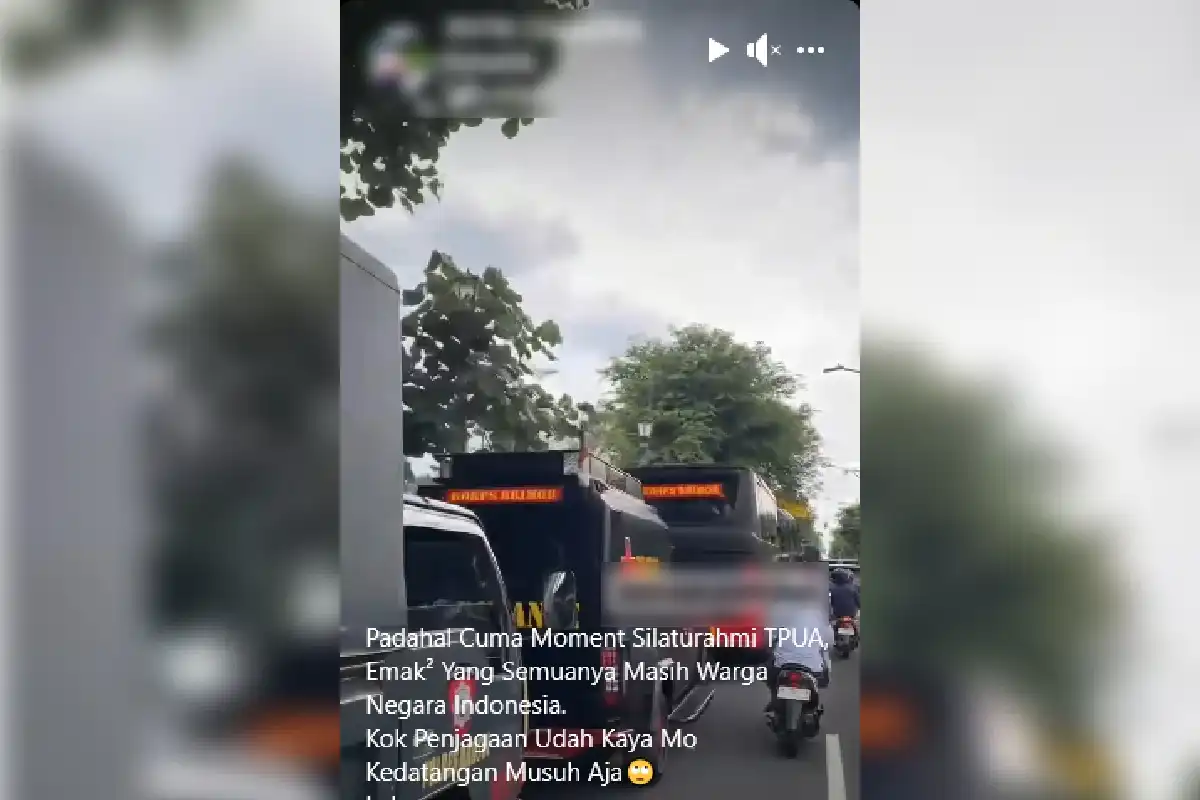 Video polisi berjaga di UGM karena demo ijazah Jokowi ternyata hoaks, aslinya demo tolak revisi UU TNI di Titik Nol Yogyakarta.