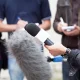 Sejumlah jurnalis lokal tengah mewawancarai narasumber, menggambarkan peran penting media independen dalam melawan disinformasi.