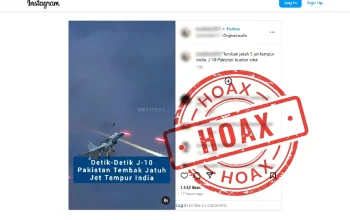 Video viral J-10 Pakistan tembak jet India ternyata simulasi game, bukan rekaman pertempuran sungguhan. Ini hasil cek faktanya!