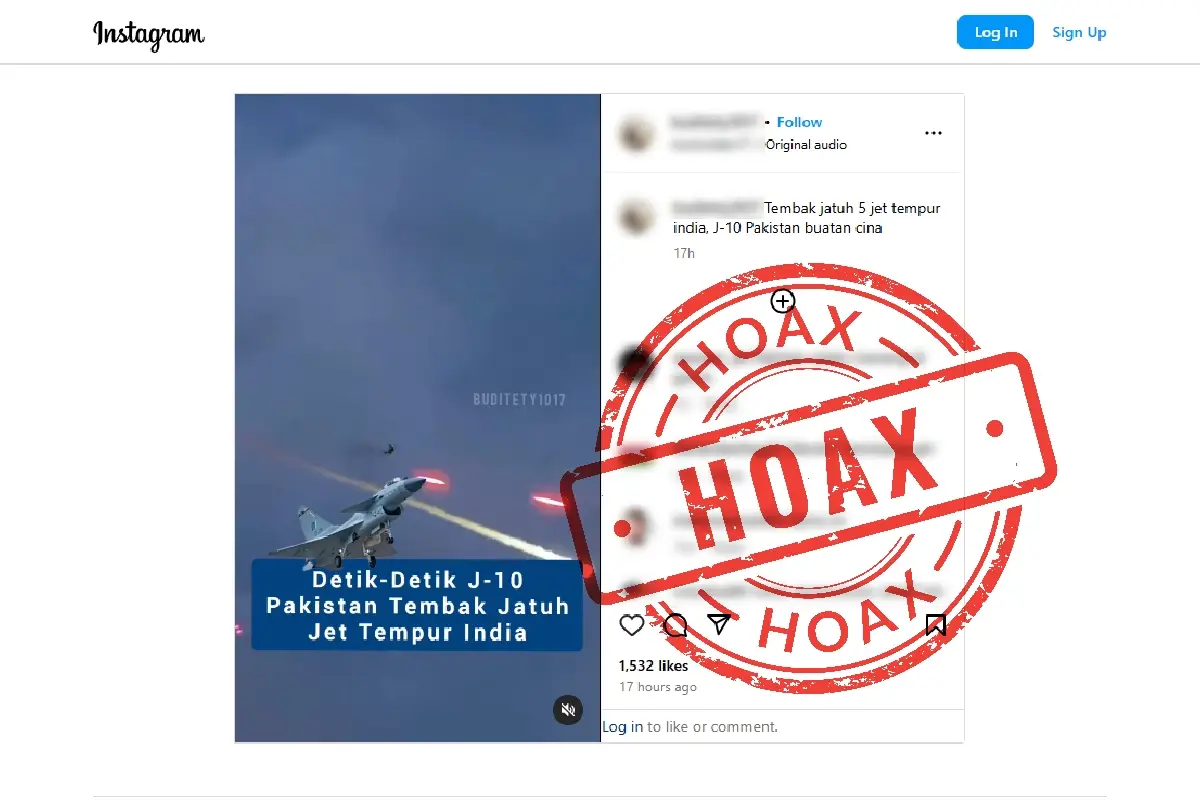Video viral J-10 Pakistan tembak jet India ternyata simulasi game, bukan rekaman pertempuran sungguhan. Ini hasil cek faktanya!