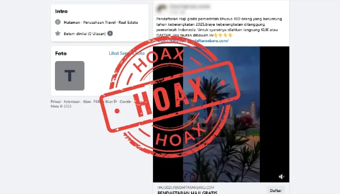 Link Pendaftaran Haji Gratis 2025 Ternyata Hoaks, Ini Faktanya!