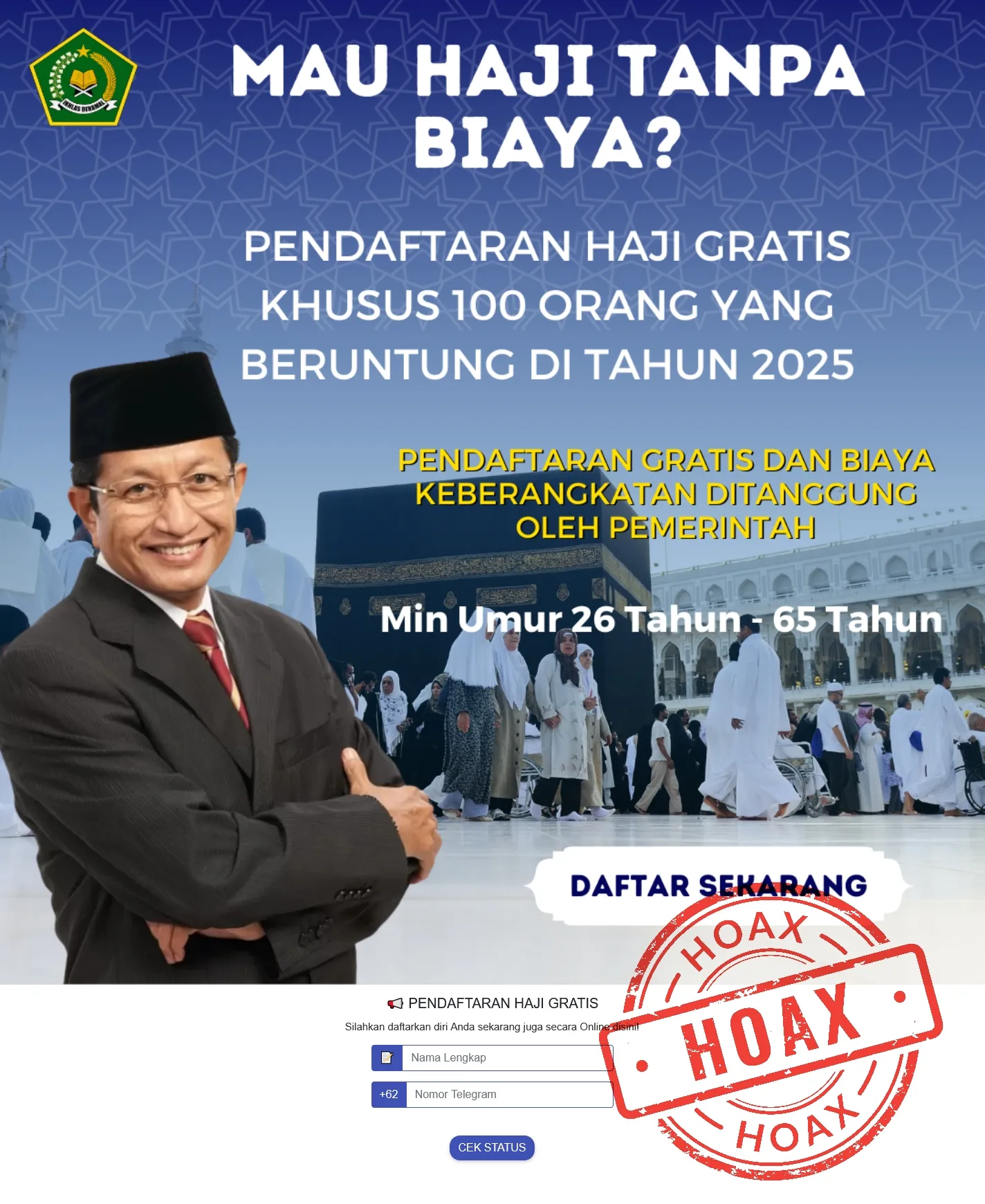 Waspadai hoaks pendaftaran haji gratis 2025! Kementerian Agama menegaskan tidak ada program tersebut