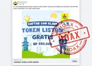 Hoaks! PLN Bagikan Token Listrik Gratis, Ini Faktanya
