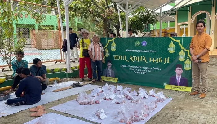 Idul Adha 2025, MAN Purwakarta Sembelih 5 Kambing Kurban dari Donasi Warga Sekolah
