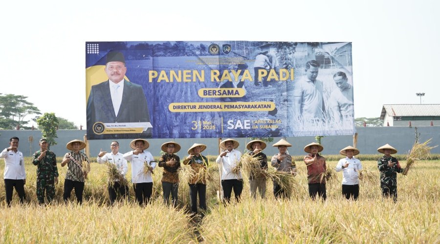 Warga binaan Lapas Subang panen 12 ton gabah dukung ketahanan pangan nasional melalui program pembinaan mandiri.
