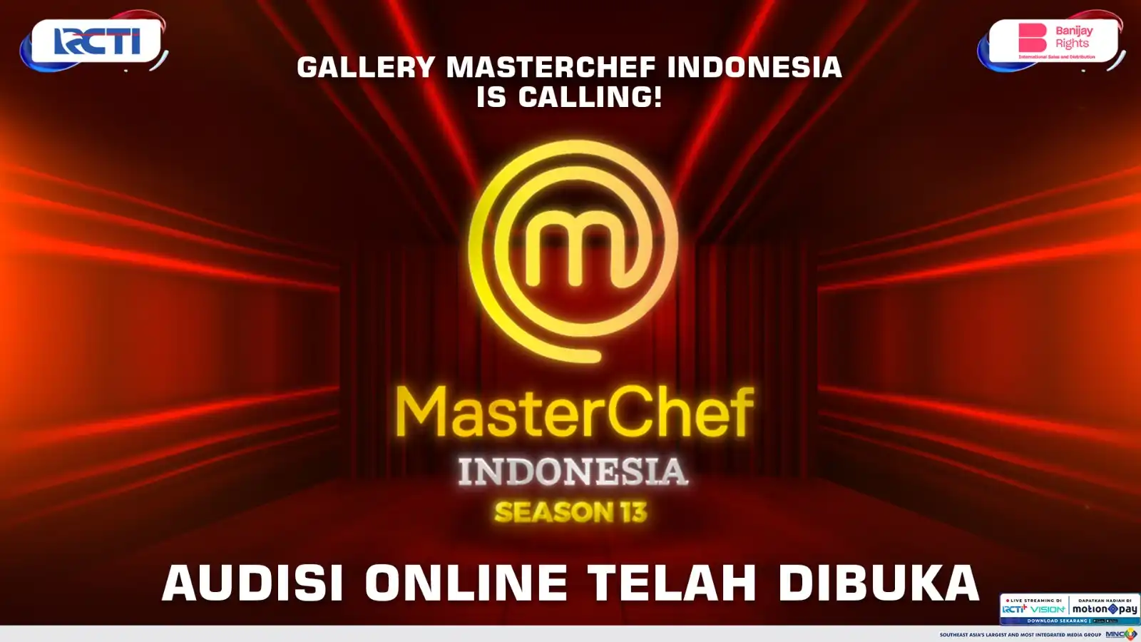 Audisi online MasterChef Indonesia Season 13 resmi dibuka, pendaftaran melalui aplikasi RCTI+.