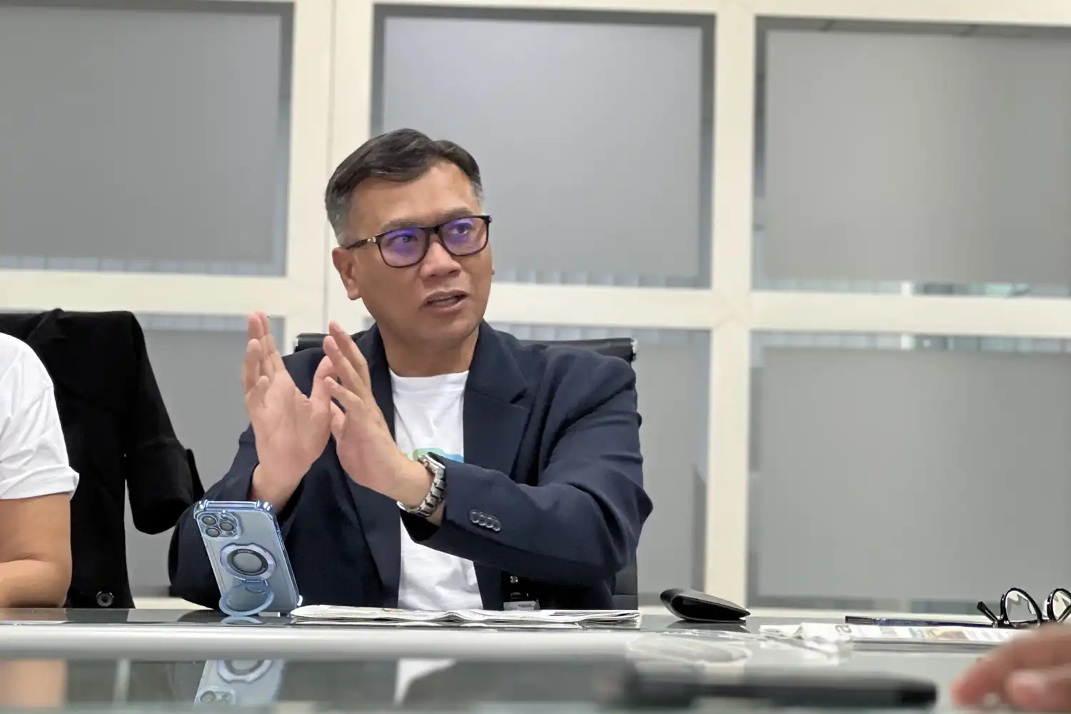 Pramudya Iriawan Buntoro saat memberikan keterangan usai ditunjuk sebagai Direktur Utama BPJS Ketenagakerjaan, Rabu (3/7/2025).
