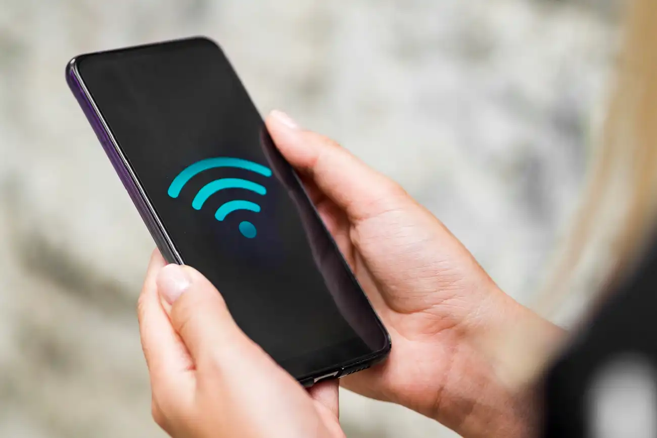 Masyarakat mengakses Wifi gratis dari Pemprov Jabar di ruang terbuka publik.