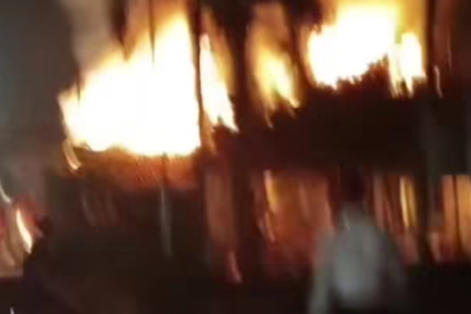 Tangkap layar video kebakaran yang melanda Lapas Subang