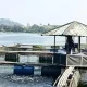 Petani Waduk Cirata menunjukkan hasil uji laboratorium ikan bebas merkuri di Cianjur,