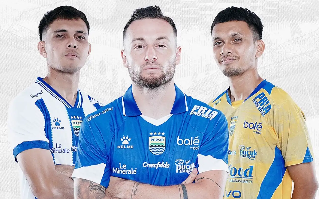 Desain jersey Persib Bandung 2025 bertema City of Champions, dilengkapi teknologi Kelme
