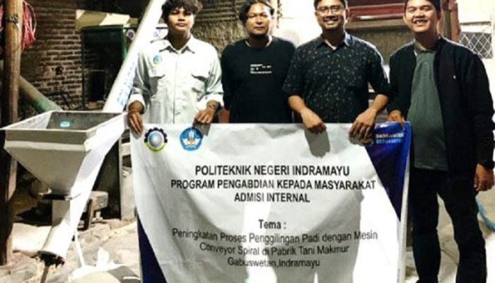 Polindra Hibahkan Mesin Conveyor Spiral untuk Tingkatkan Produktivitas Penggilingan Padi di Indramayu