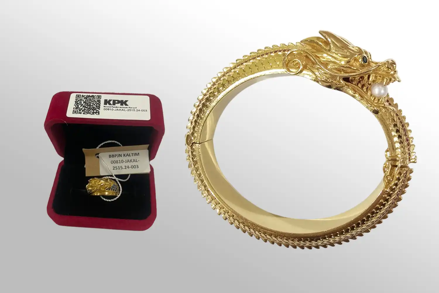 cincin naga emas dan gelang naga emas lelang KPK 2025