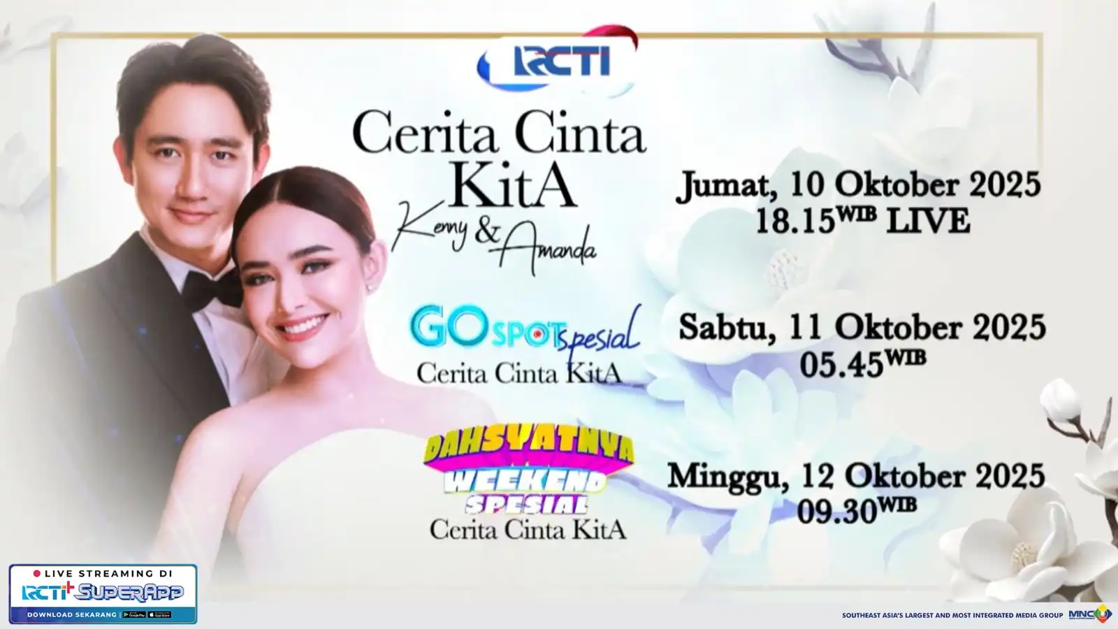 Pernikahan Kenny Austin dan Amanda Manopo disiarkan LIVE di RCTI