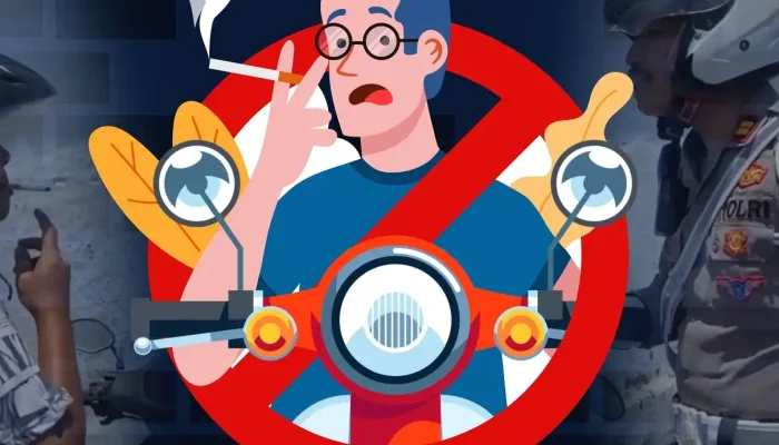 Jangan Merokok Saat Bawa Motor atau Mobil, Ini Sanksinya dari Polisi