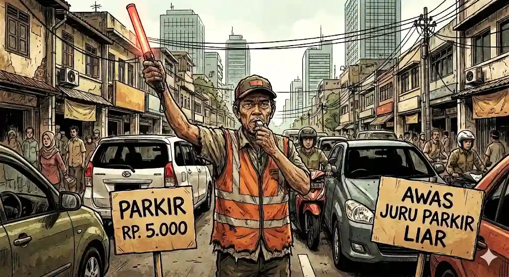 Operasi penertiban juru parkir liar oleh Polres Garut di pusat kota