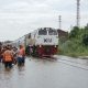 Jalur kereta api terendam banjir