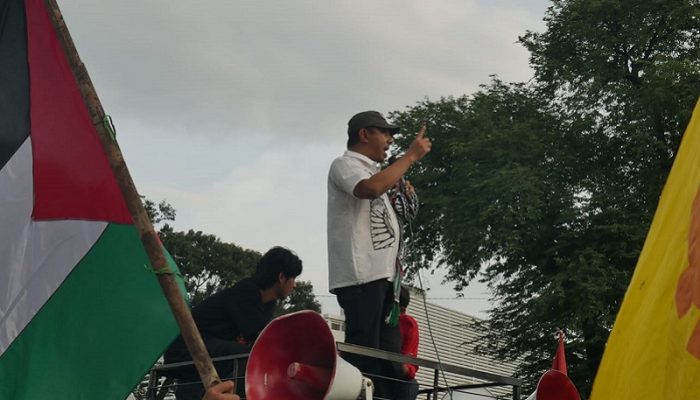 Free Palestine Network Gelar Aksi Solidaritas untuk Venezuela di Depan Kedubes AS