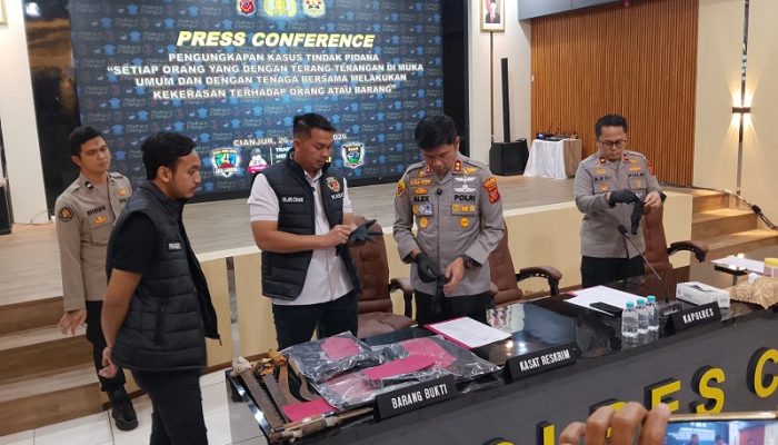 Polres Cianjur Ungkap Kasus Kekerasan Bersama Gunakan Senjata Tajam