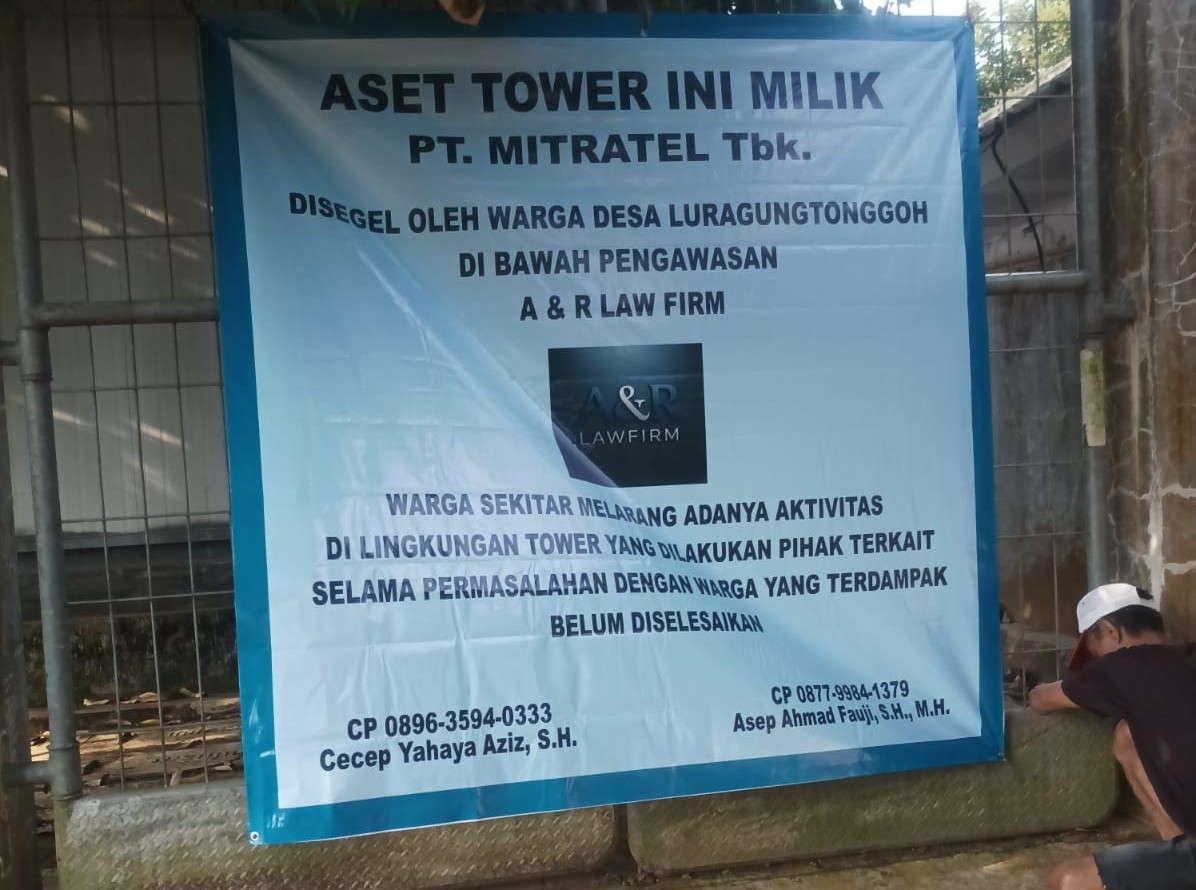 Warga Luragugtonggoh Desak Pembongkaran Tower PT Mitratel, Izin dan Masa Sewa Dipersoalkan
