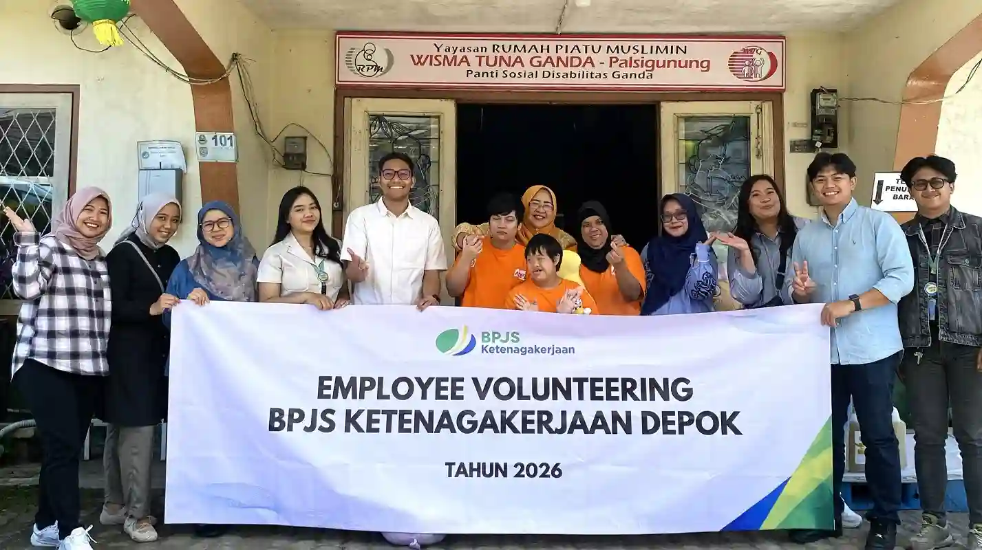 BPJS Ketenagakerjaan Depok salurkan bantuan ke panti disabilitas ganda