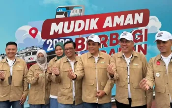 Suasana bus Mudik Gratis Pegadaian 2026 di Bandung Jawa Barat.
