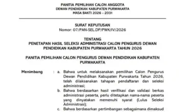 Daftar nama lolos seleksi administrasi Dewan Pendidikan Purwakarta 2026