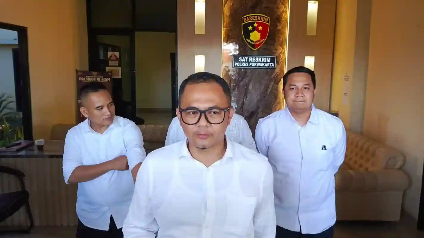 Kasat Reskrim Polres Purwakarta AKP Uyun Saepul Uyun memberi keterangan kasus dugaan pelecehan guru ngaji TH